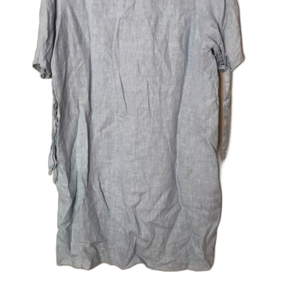 Linen midi ladies pullover shirt dress made in Italy size medium relaxed cute - Picture 11 of 12